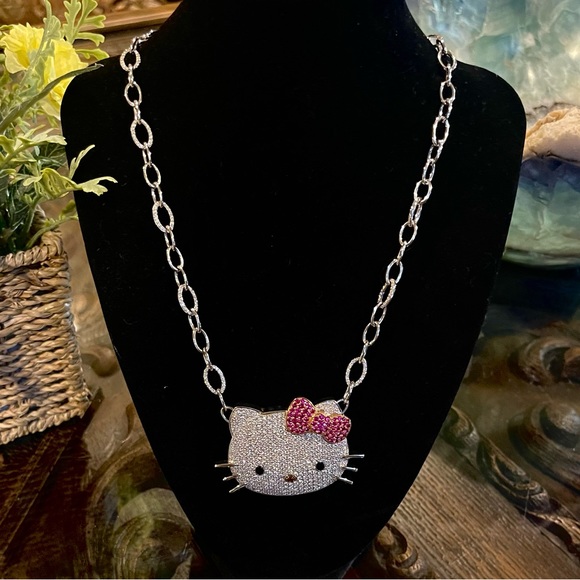 Hello Kitty 18k Diamond & Sapphire Necklace, by Kimora Lee Simmons. - Picture 3 of 17